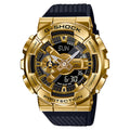 Casio G-SHOCK Men Black and Gold Dial Analog/Digital Watch Black Resin Strap Metal Bezel - GM-110G-1A9DR