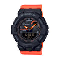 Casio G-SHOCK Men Black Dial Analog Watch Orange Resin Strap Bluetooth Fitness Tracker - GMA-B800SC-1A4DR