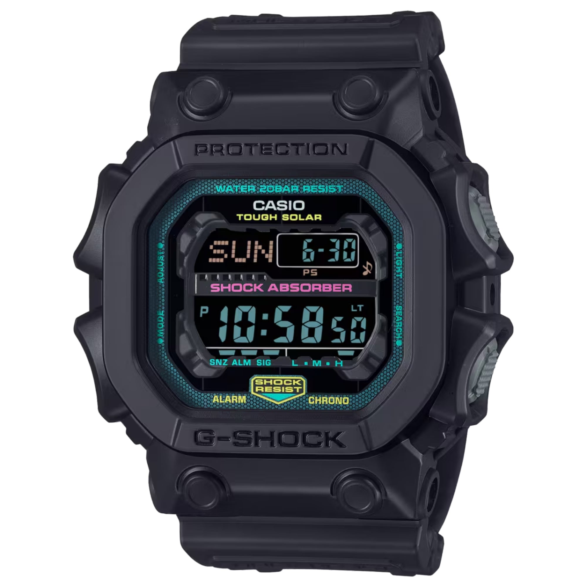 Casio G-SHOCK Men Black Dial Digital Watch Black Resin Strap Solar Powered King of G Multi Fluorescent - GX-56MF-1DR