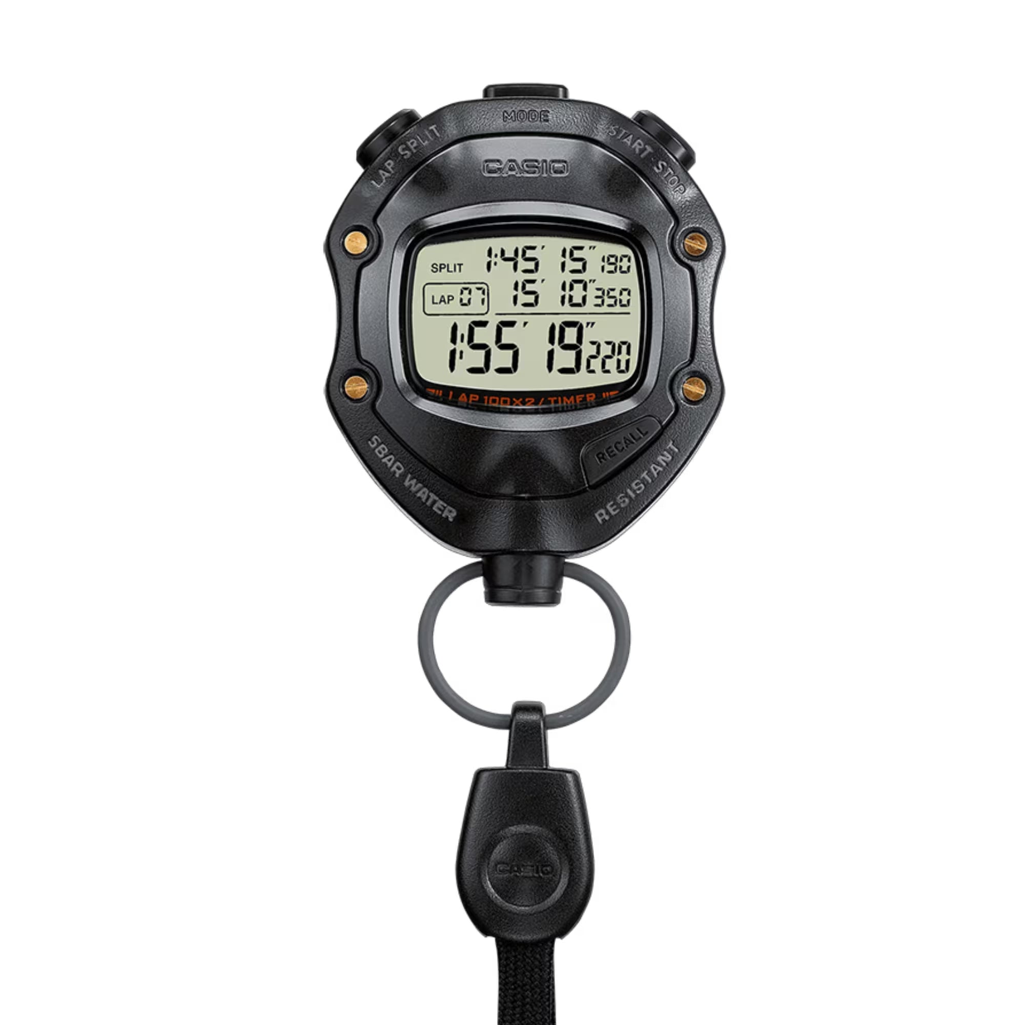 Casio Digital Referee Stopwatch with 200-Lap Memory and LED Light - HS-80TW-1DF