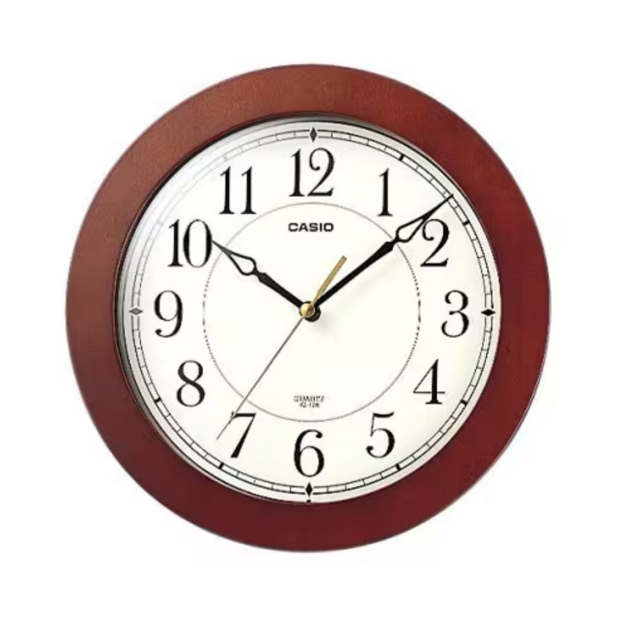 Casio Analog Wall Clock Brown Dial Quiet Sweep - IQ-126-5DF