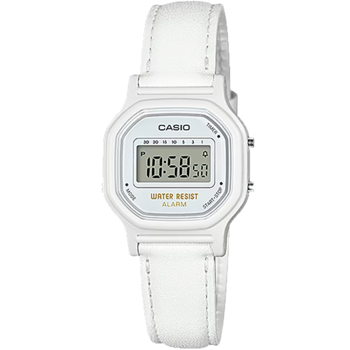 Casio Women Classic Digital Watch with White Leather Band - LA-11WL-7A
