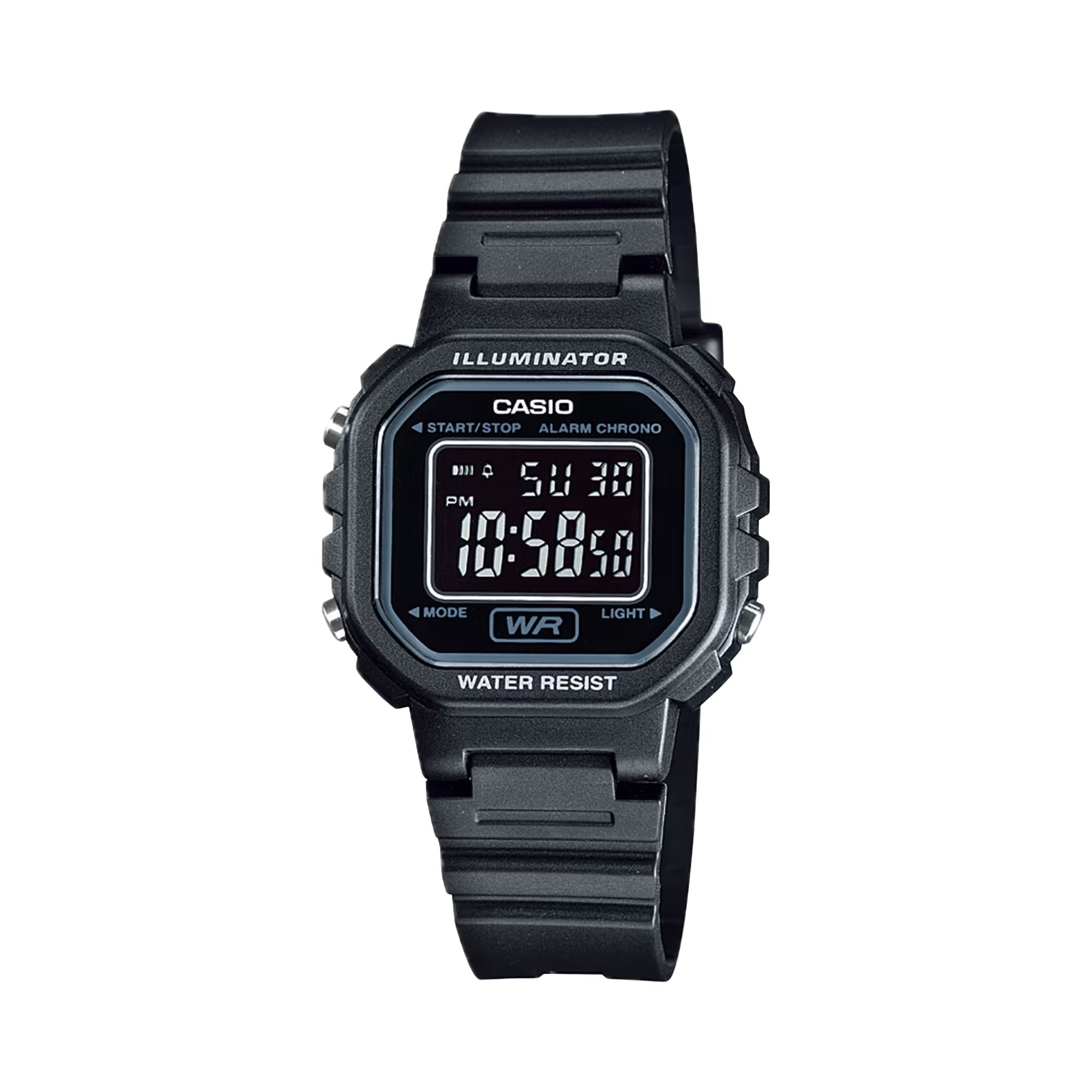 Casio Women Black Digital Resin Strap Watch - LA-20WH-1BDF