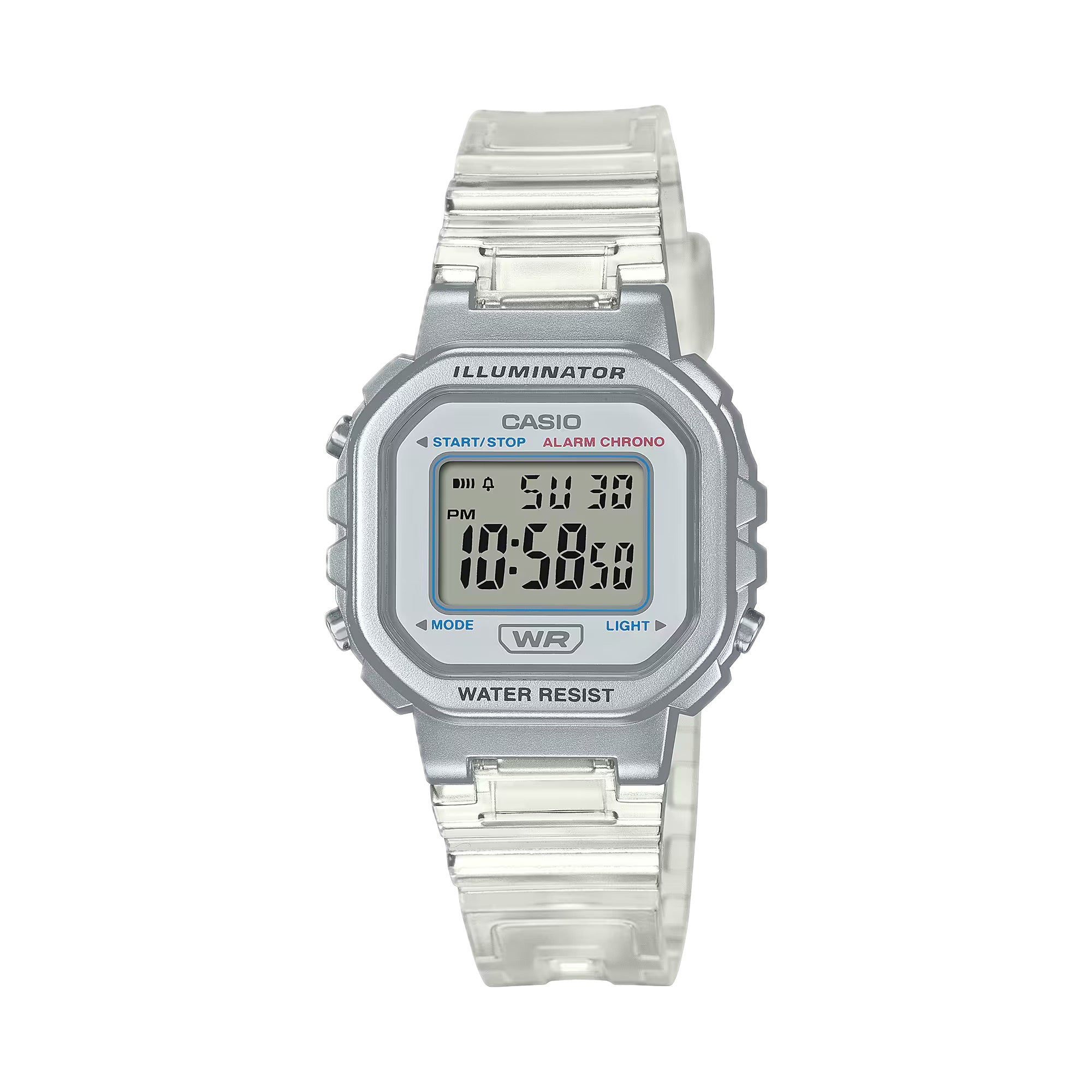 Casio Women Transparent White Digital Watch - LA-20WHS-7ACF