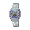 Casio Women Digital Watch with Floral Dial and Stainless Steel Bracelet - LA-680WA-2CDF
