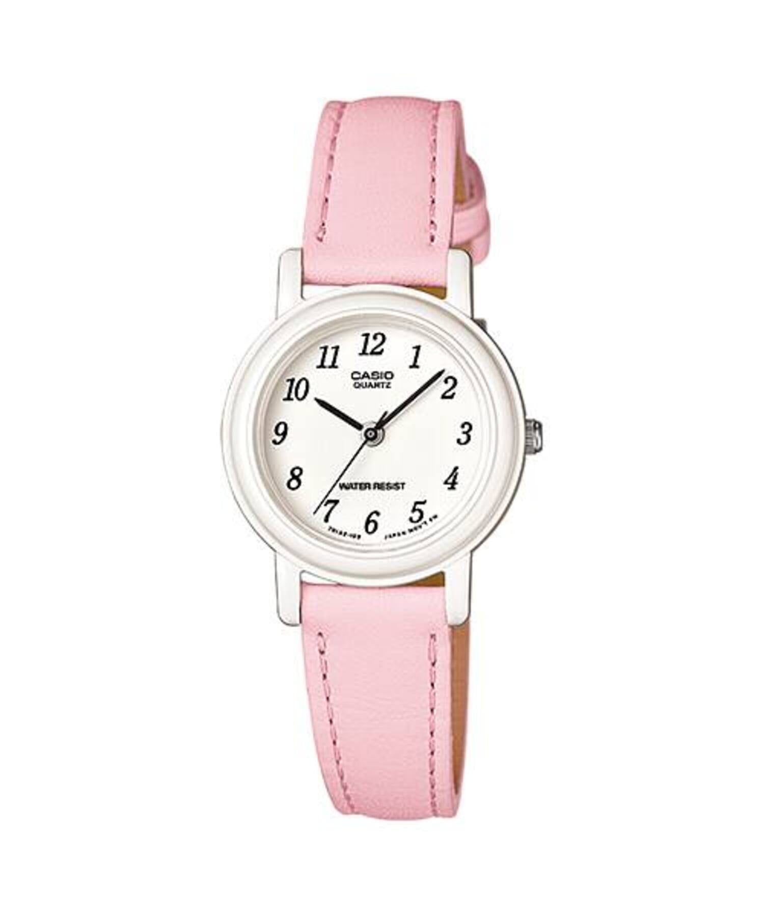 Casio Women White Dial Pink Leather Strap Watch - LQ-139L-4B1