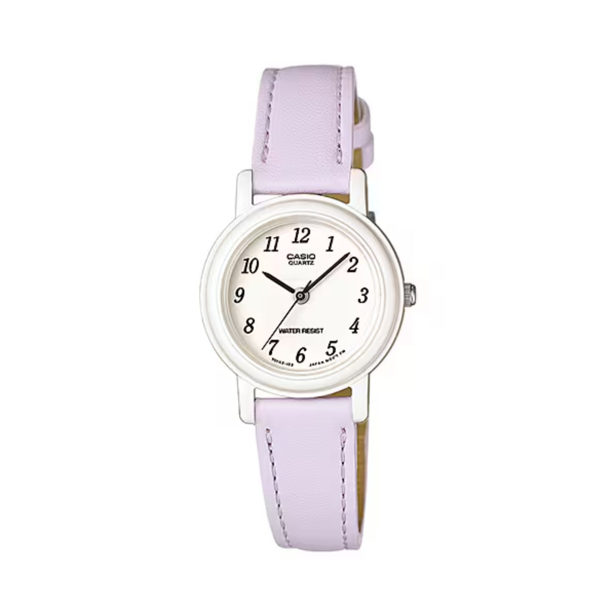 Casio Women White Dial Pink Leather Strap Watch - LQ-139L-6B