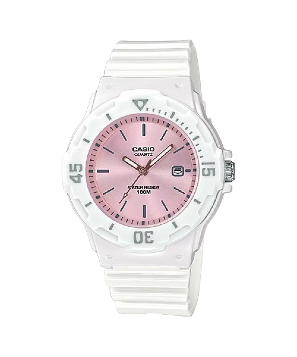 Casio Women Water-Resistant Analog Watch with Rose Gold Accents - LRW-200H-4E3VCF