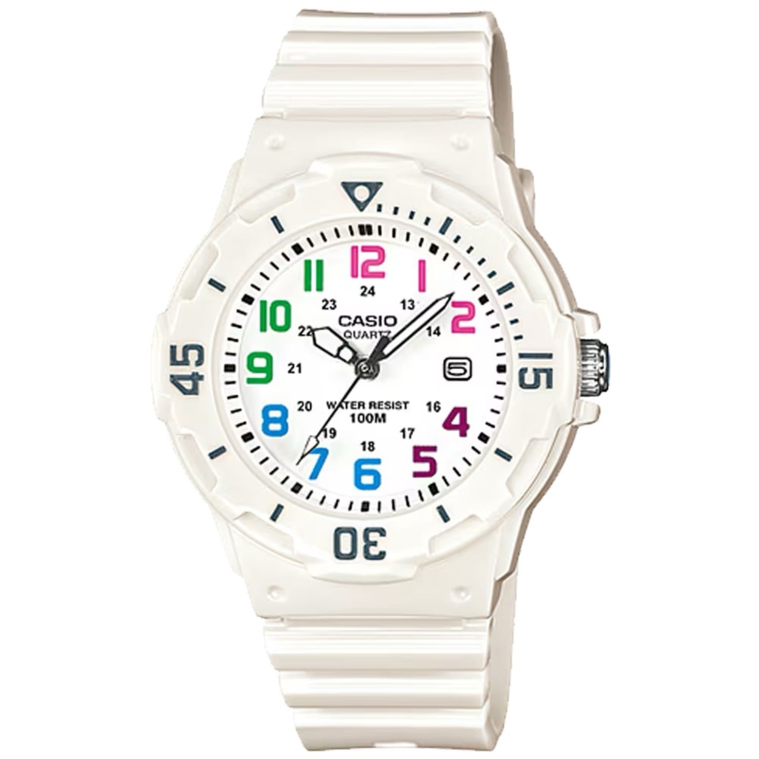 Casio Women White Dive-Style Analog Watch with Multicolor Dial - LRW-200H-7BV