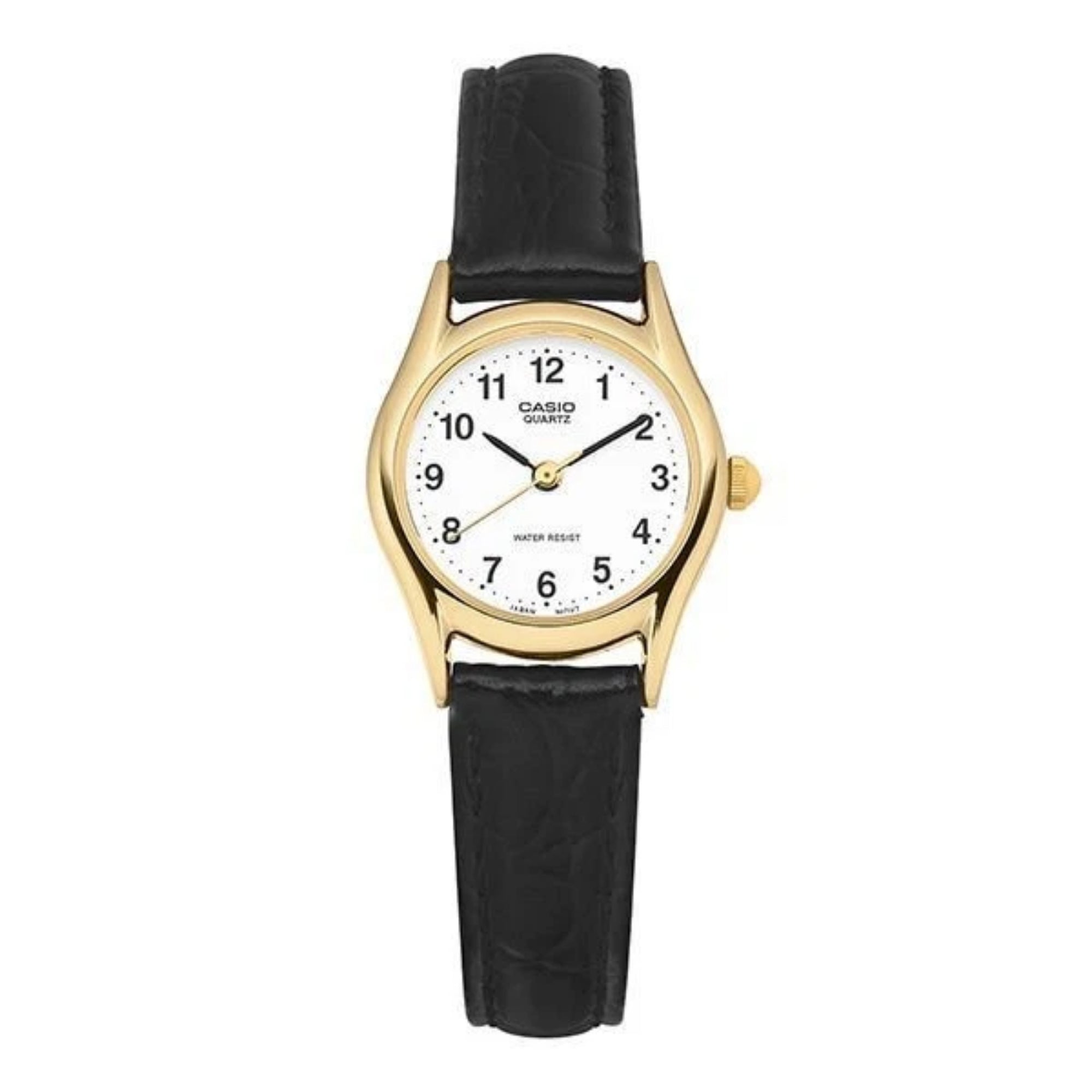 Casio Women Gold Tone Analog Watch with Black Leather Strap - LTP-1094Q-7B1RDF