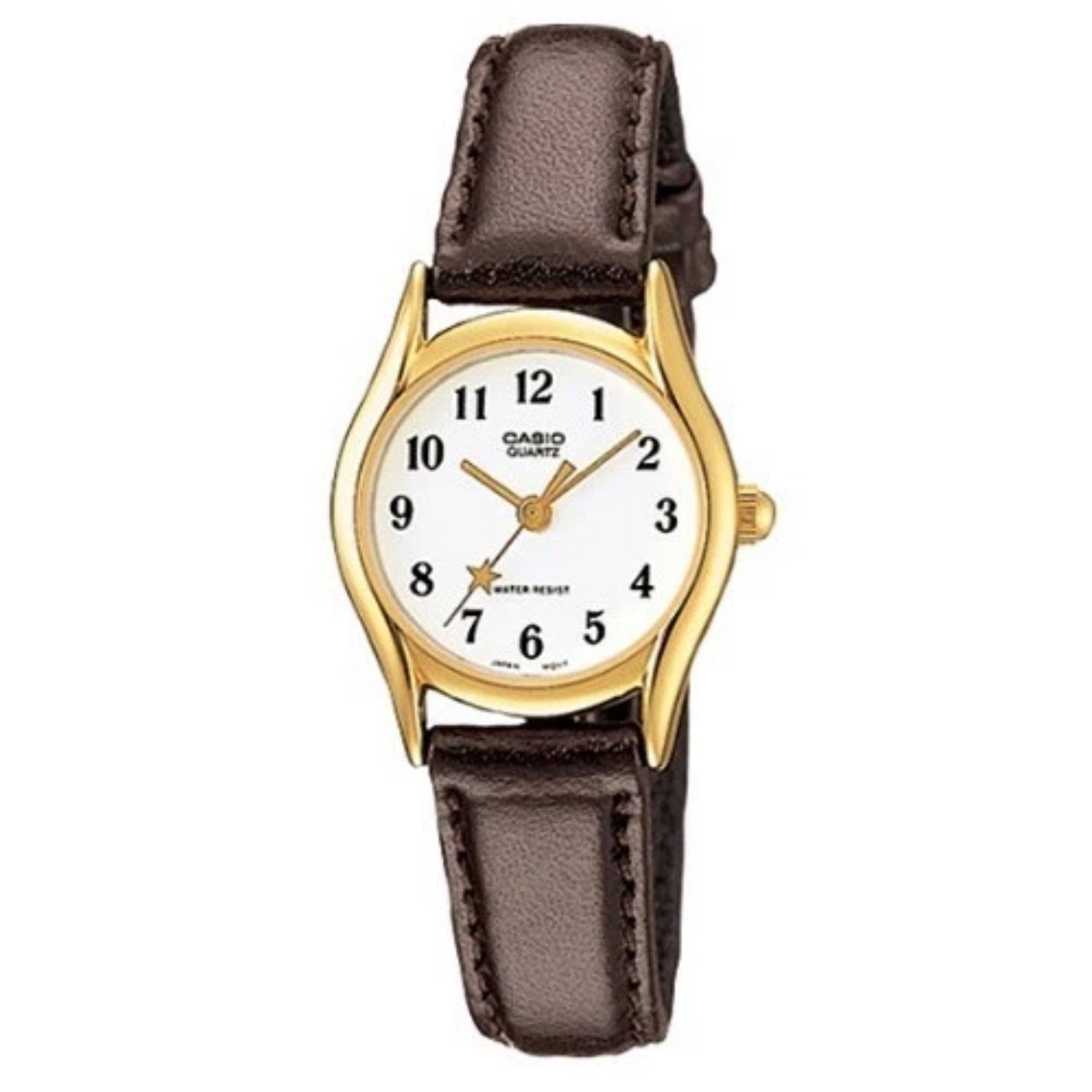Casio Women Gold Tone Analog Watch with Brown Leather Band- LTP-1094Q-7B4RDF