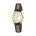Casio Women Brown Leather Band Analog Watch White Dial - LTP-1094Q-7B5RDF
