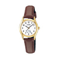 Casio Women Brown Leather Band White Dial - LTP-1094Q-7B6RDF