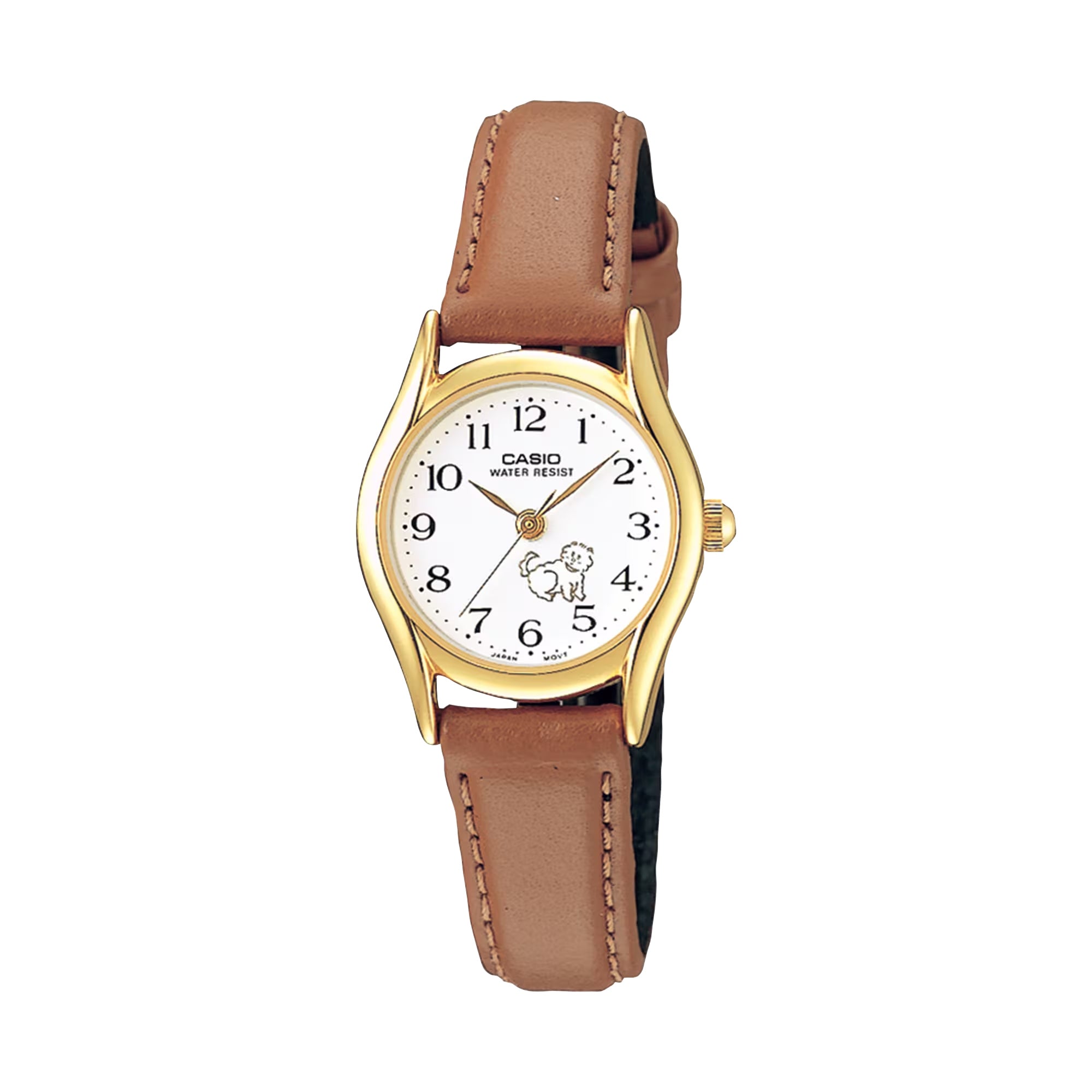 Casio Women White Dial Analog Watch with Tan Leather Strap - LTP-1094Q-7B7RDF
