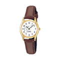 Casio Women Gold Analog Watch with Brown Leather Band - LTP-1094Q-7B9RDF