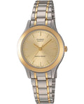 Casio Women Gold Dial Two-Tone Stainless Steel Watch - LTP-1128G-9A