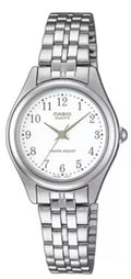 Casio Women Silver Stainless Steel Watch with White Dial - LTP-1129A-7B