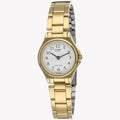 Casio Women White Dial Analog Watch with Gold Bracelet - LTP-1130N-7B