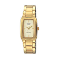 Casio Women Gold Stainless Steel Watch with Champagne Rectangular Dial - LTP-1165N-9C