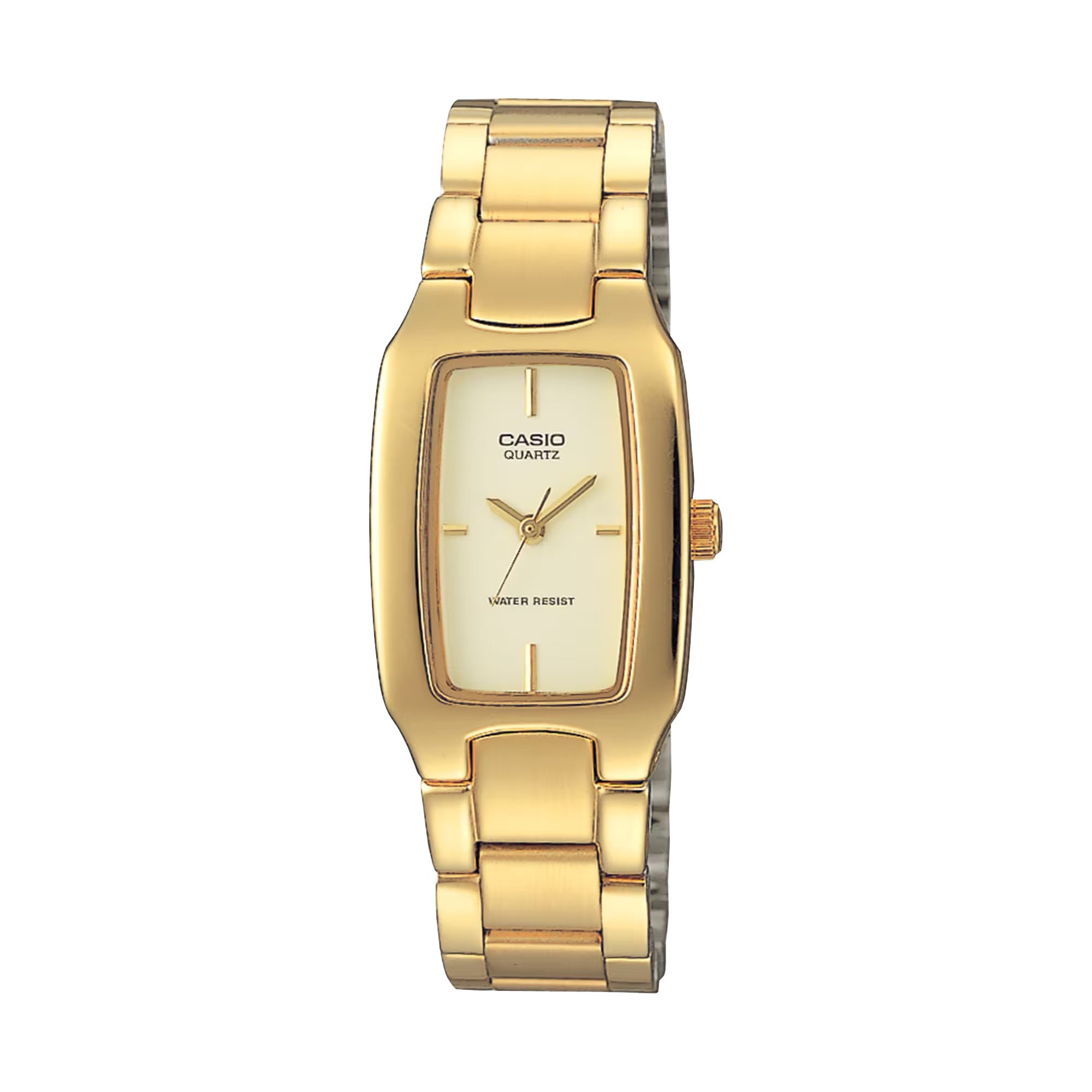 Casio Women Gold Stainless Steel Watch with Champagne Rectangular Dial - LTP-1165N-9C