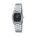 Casio Women Black Dial Rectangular Analog Watch with Steel Bracelet - LTP-1169D-1A