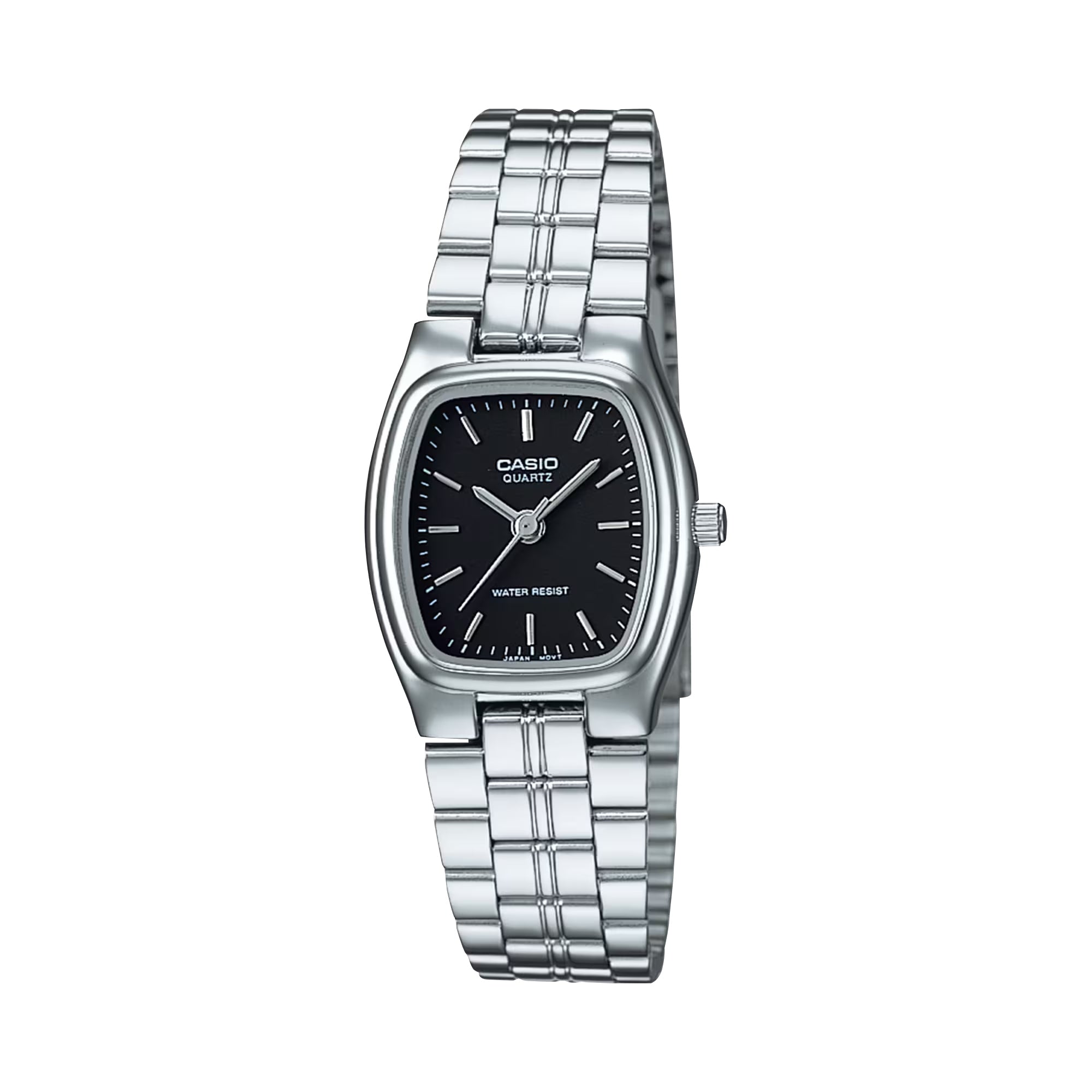 Casio Women Black Dial Rectangular Analog Watch with Steel Bracelet - LTP-1169D-1A