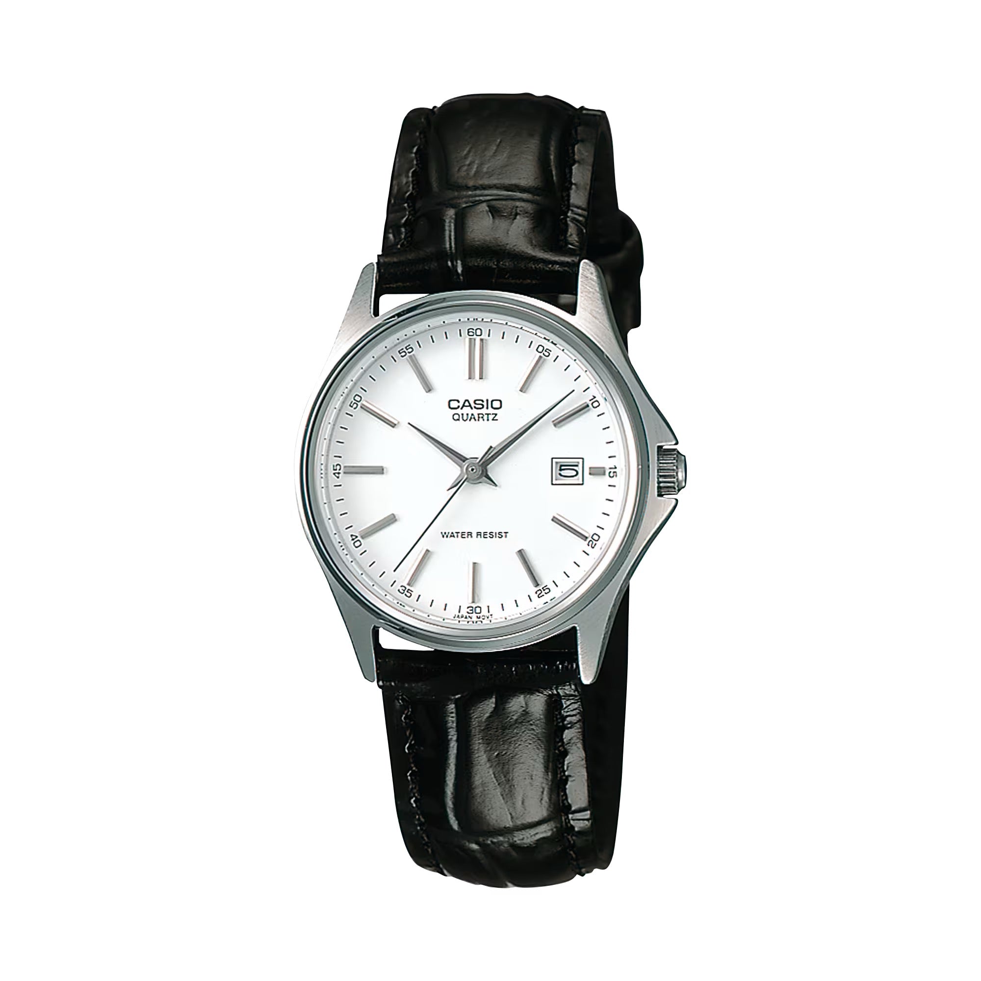 Casio Women Black Leather Band Silver Dial Analog Watch - LTP-1183E-7A