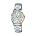 Casio Women Gold Analog Watch Silver Dial Steel Bracelet - LTP-1183G-7A