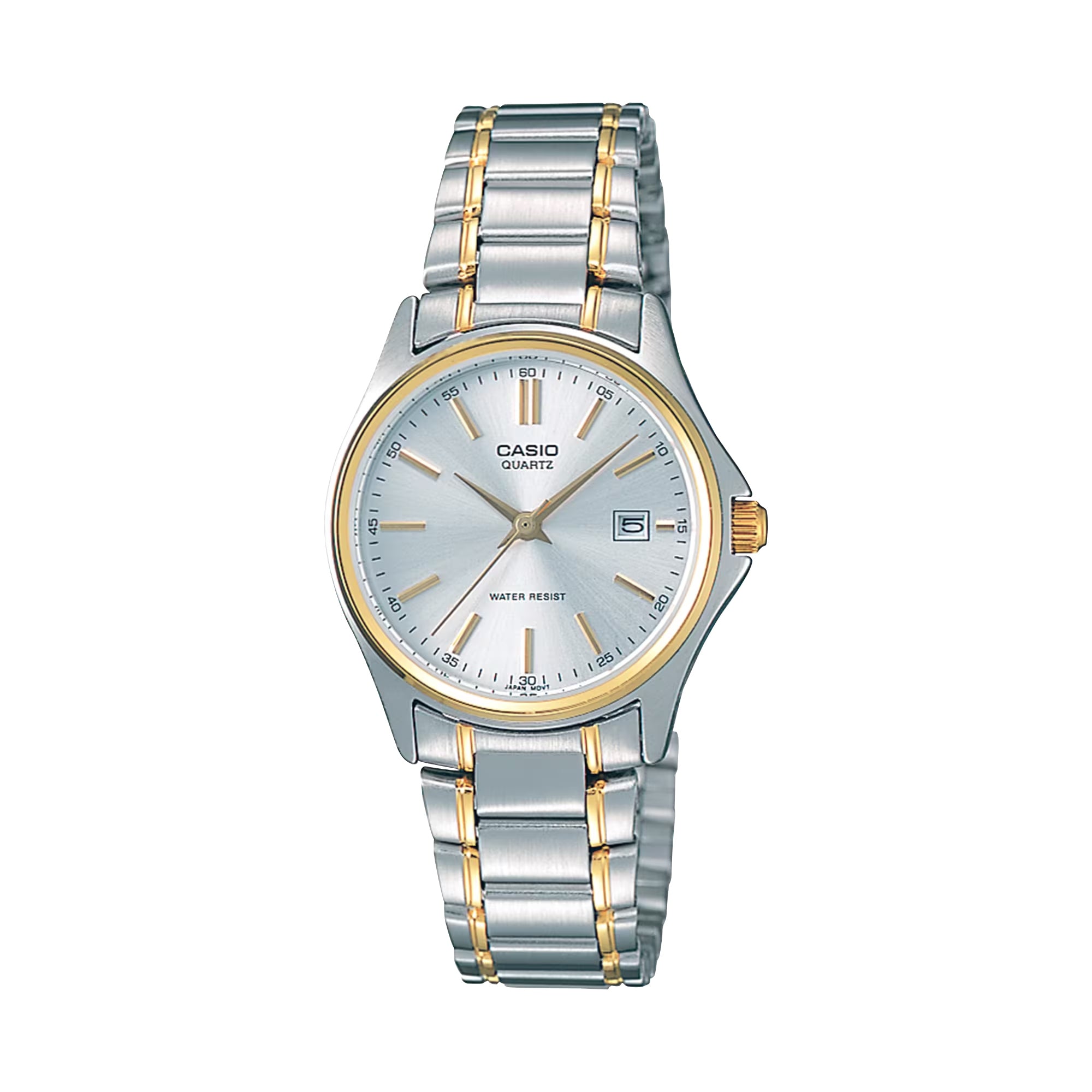 Casio Women Gold Analog Watch Silver Dial Steel Bracelet - LTP-1183G-7A
