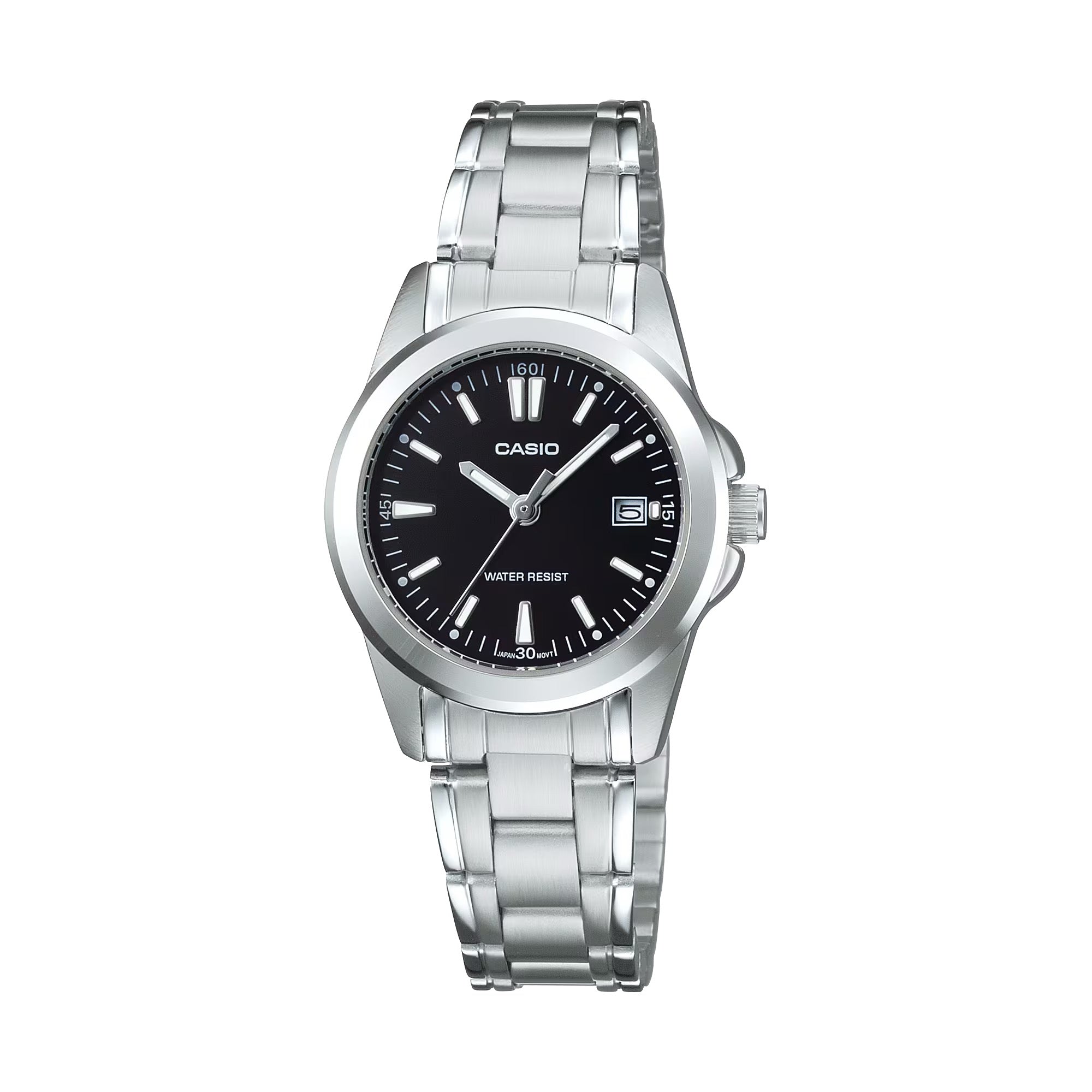 Casio Women Black Dial Stainless Steel Bracelet Watch - LTP-1215A-1A2D
