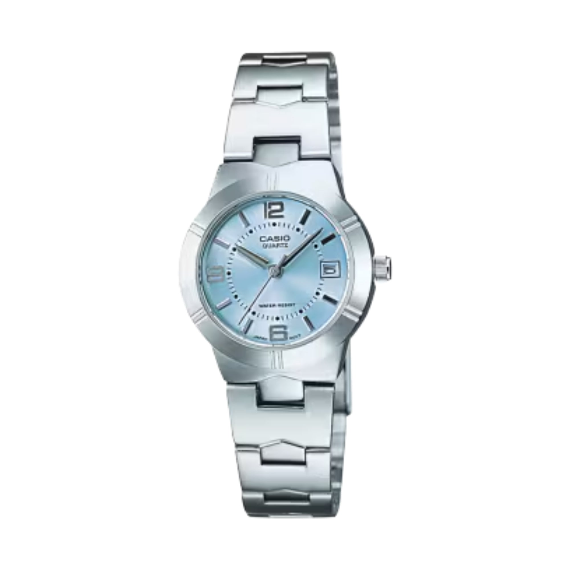 Casio Women Light Blue Dial Analog Watch with Stainless Steel Bracelet - LTP-1241D-2A2D