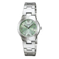 Casio Women Silver Stainless Steel Analog Watch with Green Dial - LTP-1241D-3A