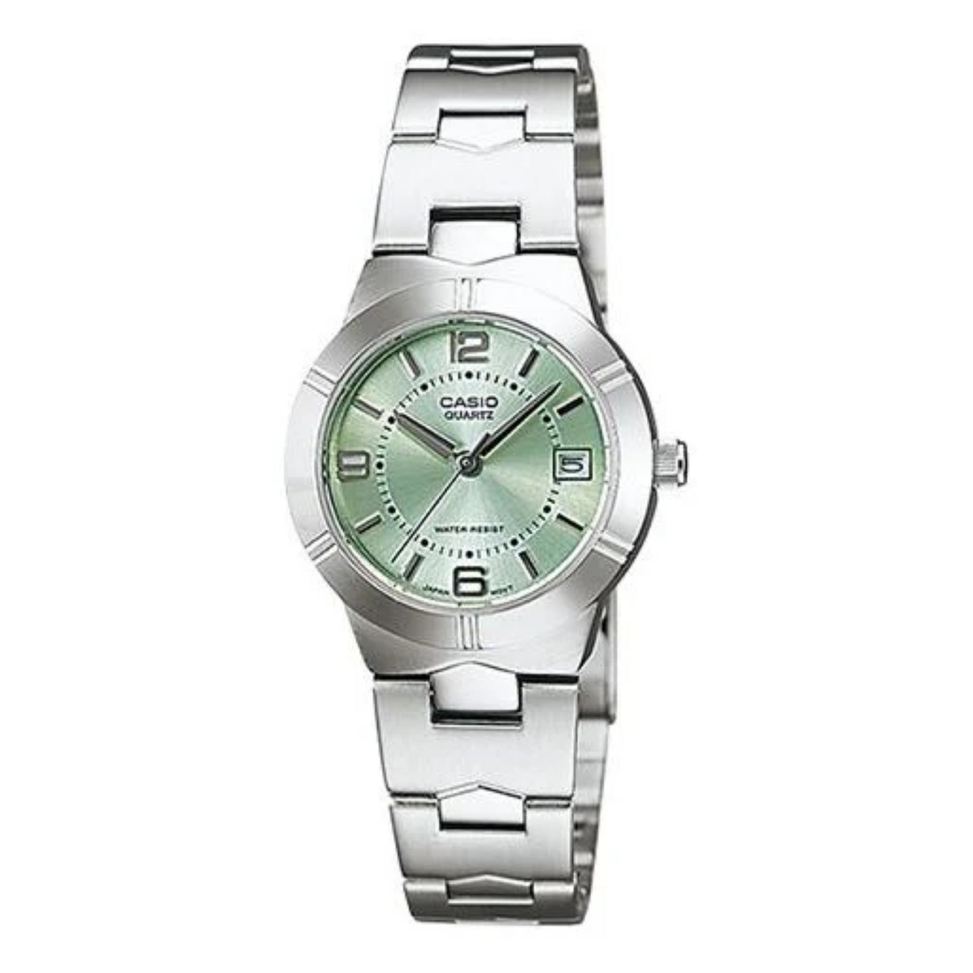 Casio Women Silver Stainless Steel Analog Watch with Green Dial - LTP-1241D-3A