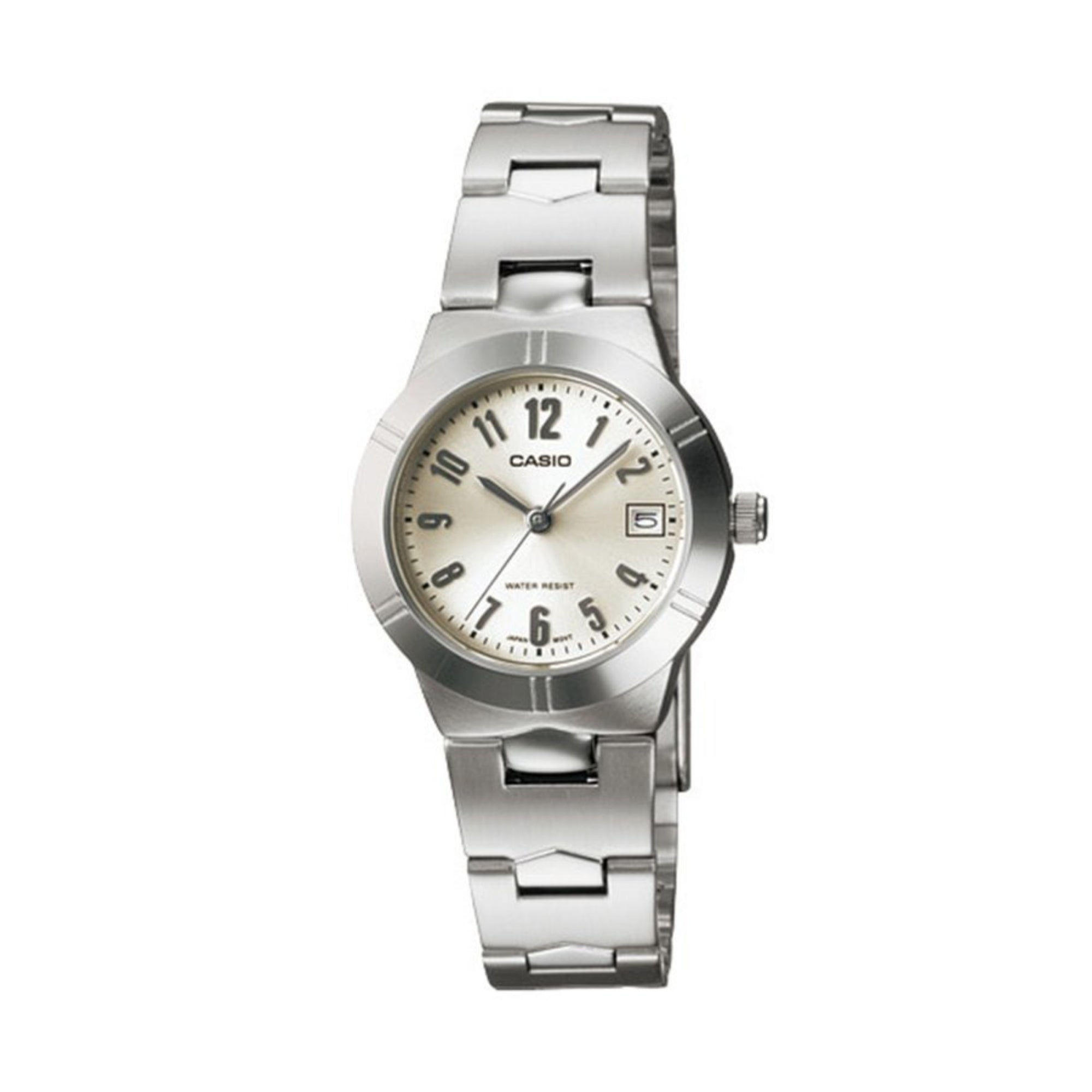 Casio Women Champagne Dial Analog Watch with Stainless Steel Bracelet - LTP-1241D-7A2D