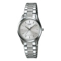 Casio Women Classic Silver Dial Watch with Textured Stainless Steel Bracelet - LTP-1274D-7A