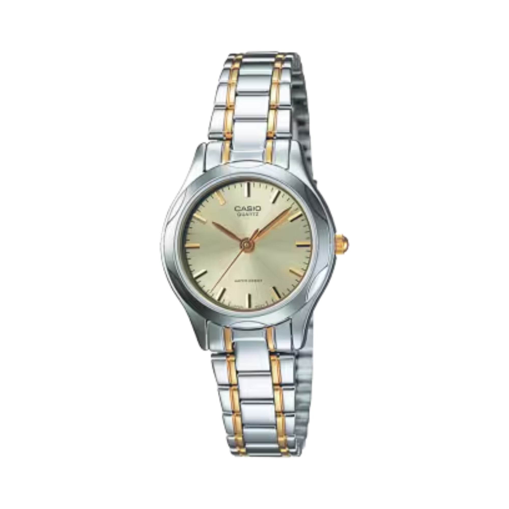 Casio Women Two-Tone Stainless Steel Bracelet Analog Watch Champagne Dial - LTP-1275SG-9A