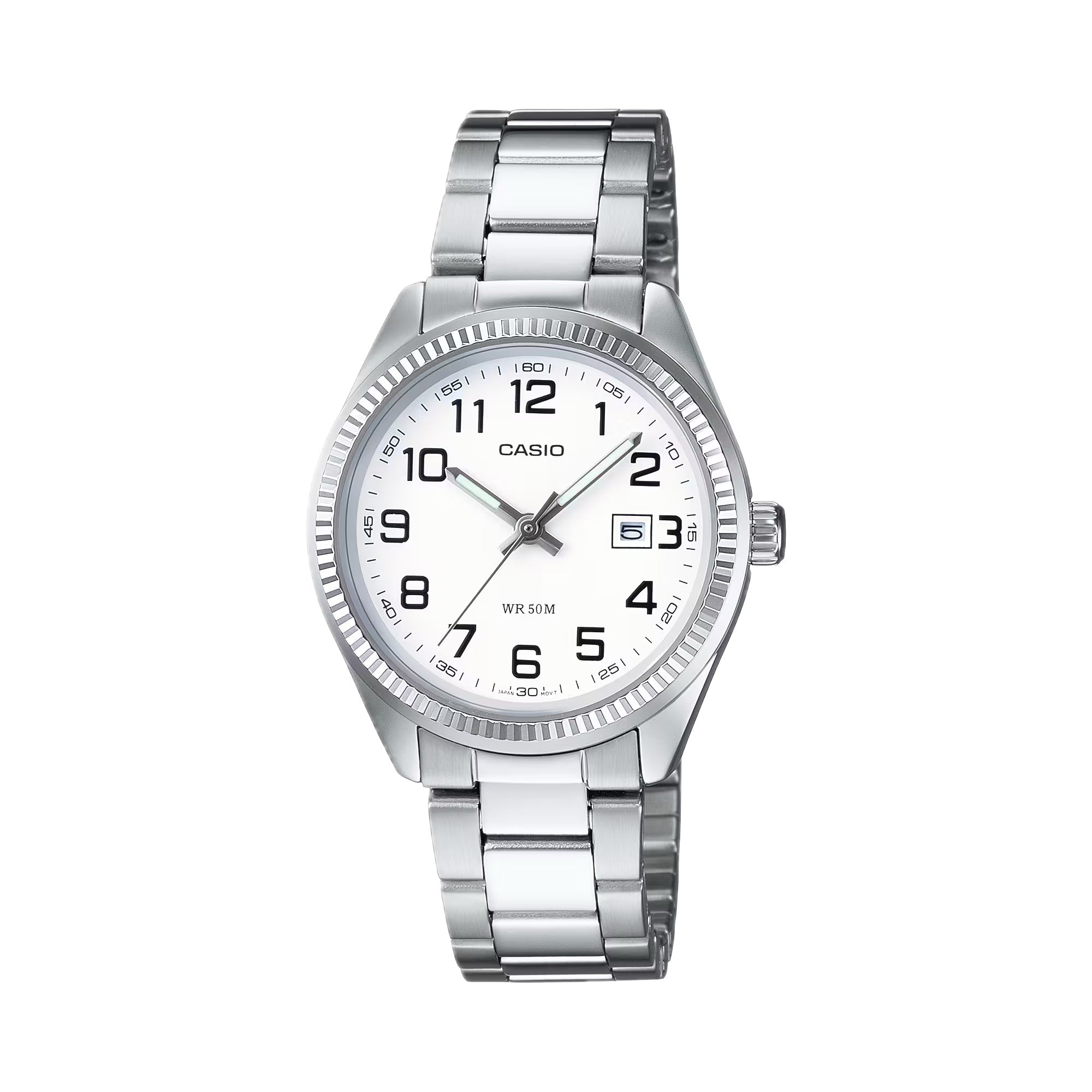Casio Women White Dial Stainless Steel Bracelet Watch - LTP-1302D-7BV