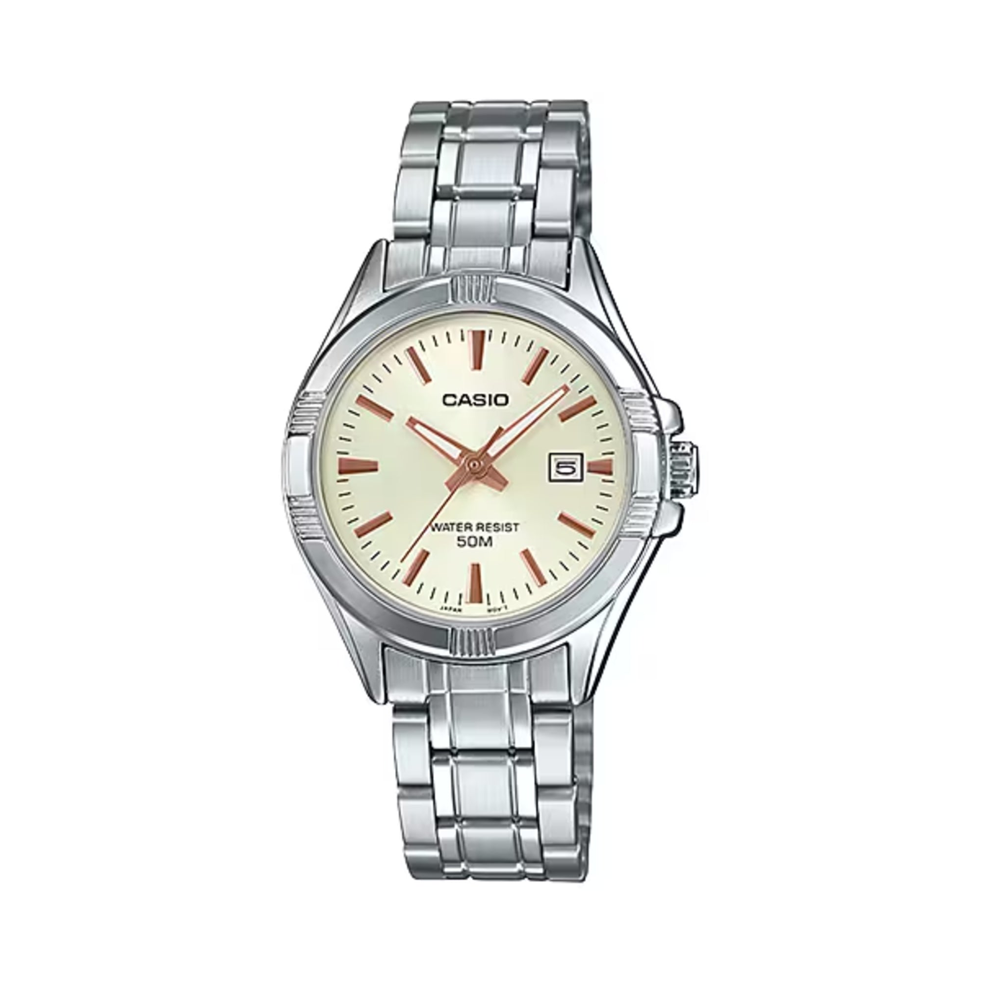 Casio Women Beige Dial Stainless Steel Bracelet Watch - LTP-1308D-9AV