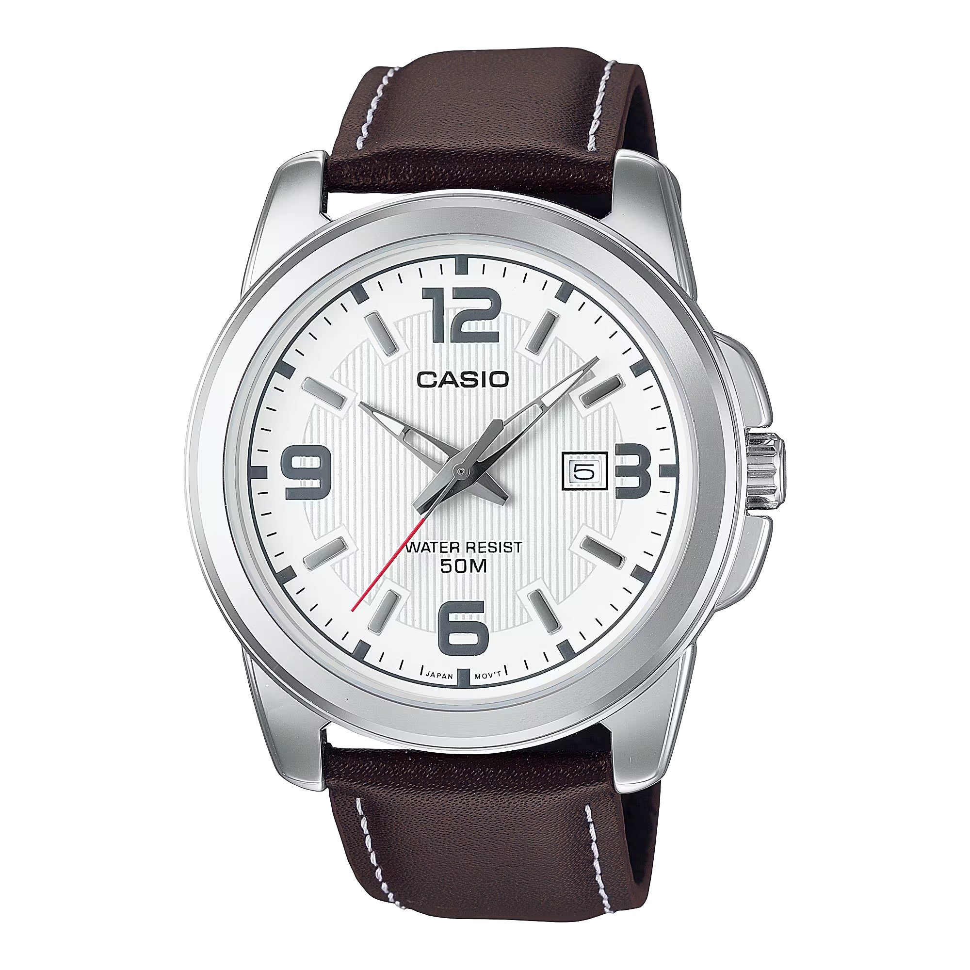 Casio Women White Dial Analog Watch with Brown Leather Strap - LTP-1314L-7AV