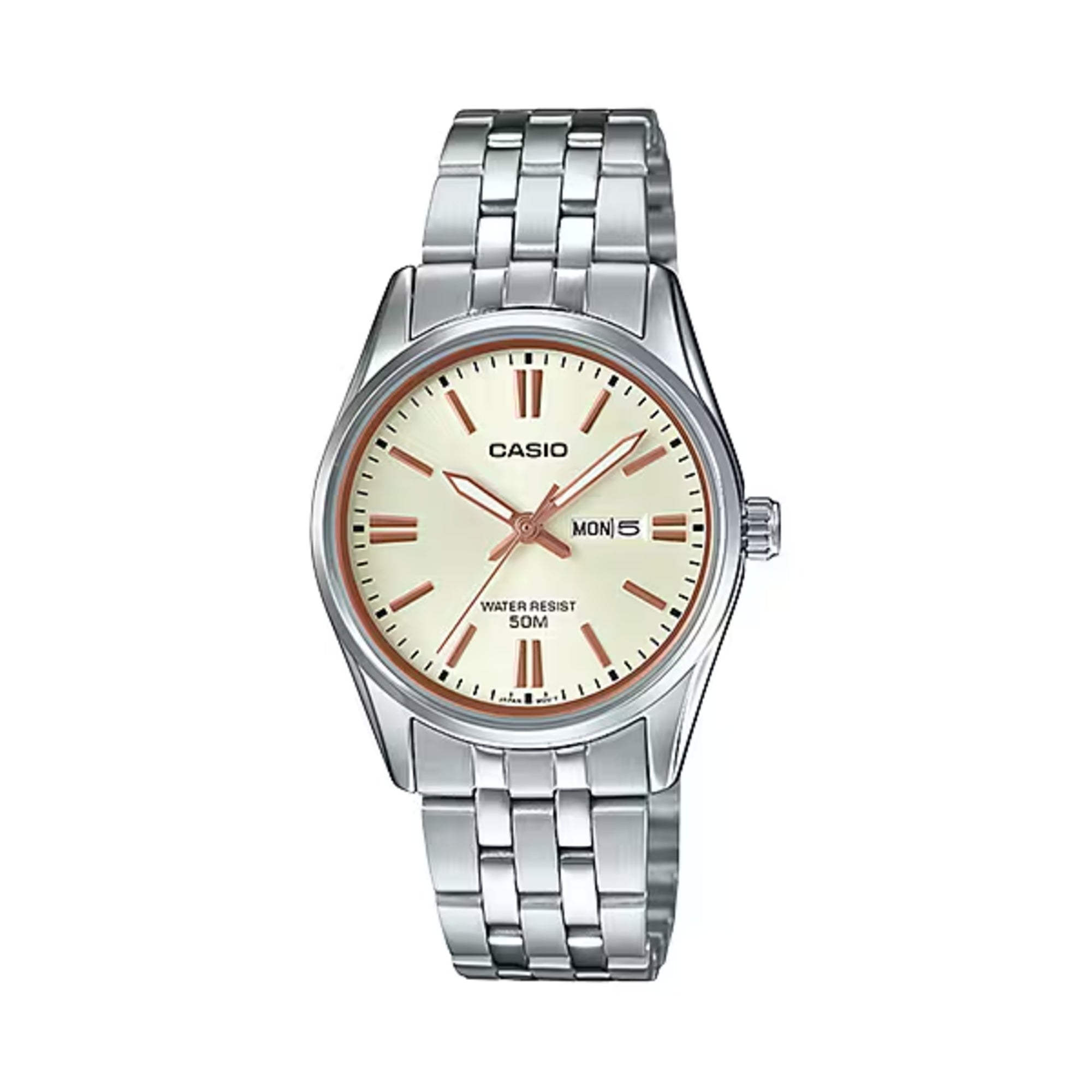 Casio Women Beige Dial Stainless Steel Bracelet Watch - LTP-1335D-9AV
