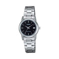 Casio Women Analog Watch with Black Dial and Steel Bracelet - LTP-V002D-1A
