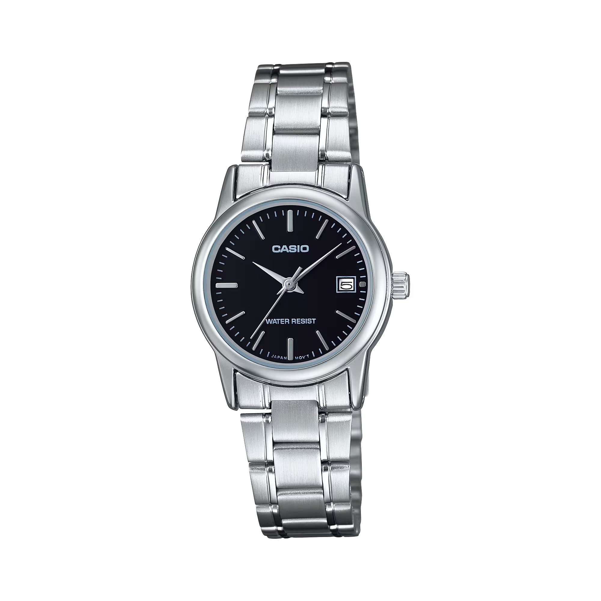 Casio Women Analog Watch with Black Dial and Steel Bracelet - LTP-V002D-1A