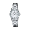 Casio Women Silver Analog Watch with White Dial - LTP-V002D-7A