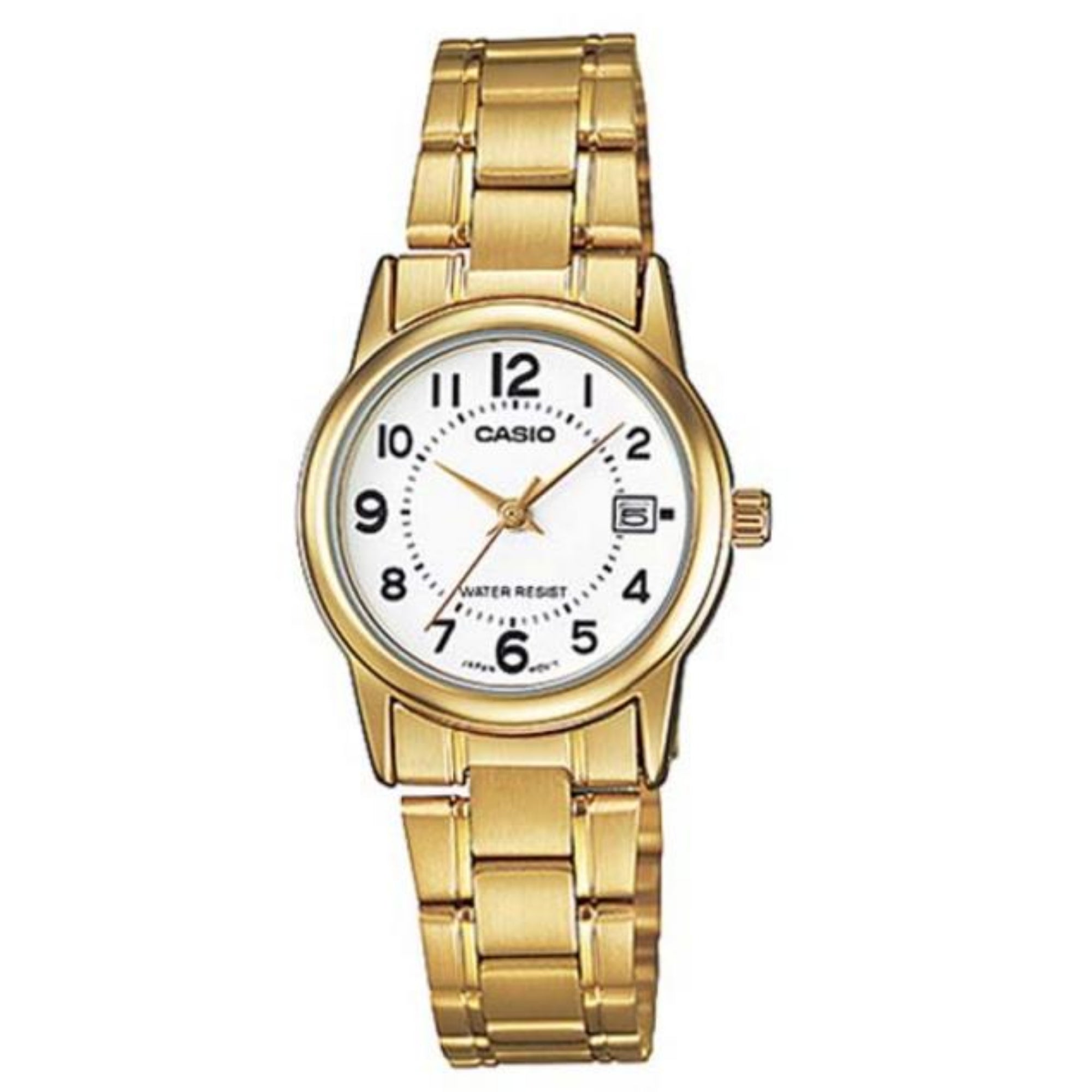 Casio Women Gold-Tone Stainless Steel Analog Watch White Dial - LTP-V002G-7B