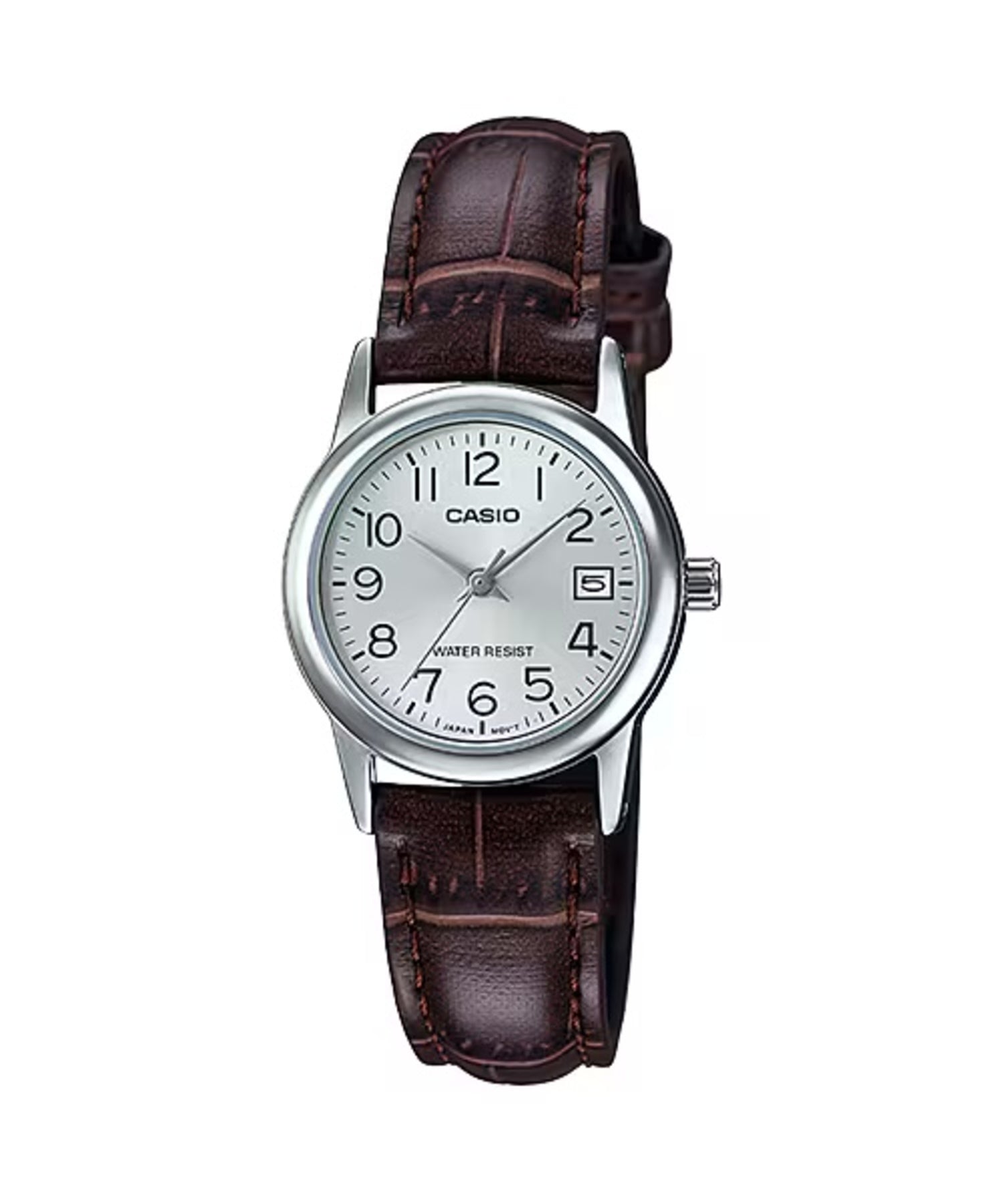 Casio Women Silver Dial Brown Leather Strap Watch - Casio_LTP_V002L_7B2UDF