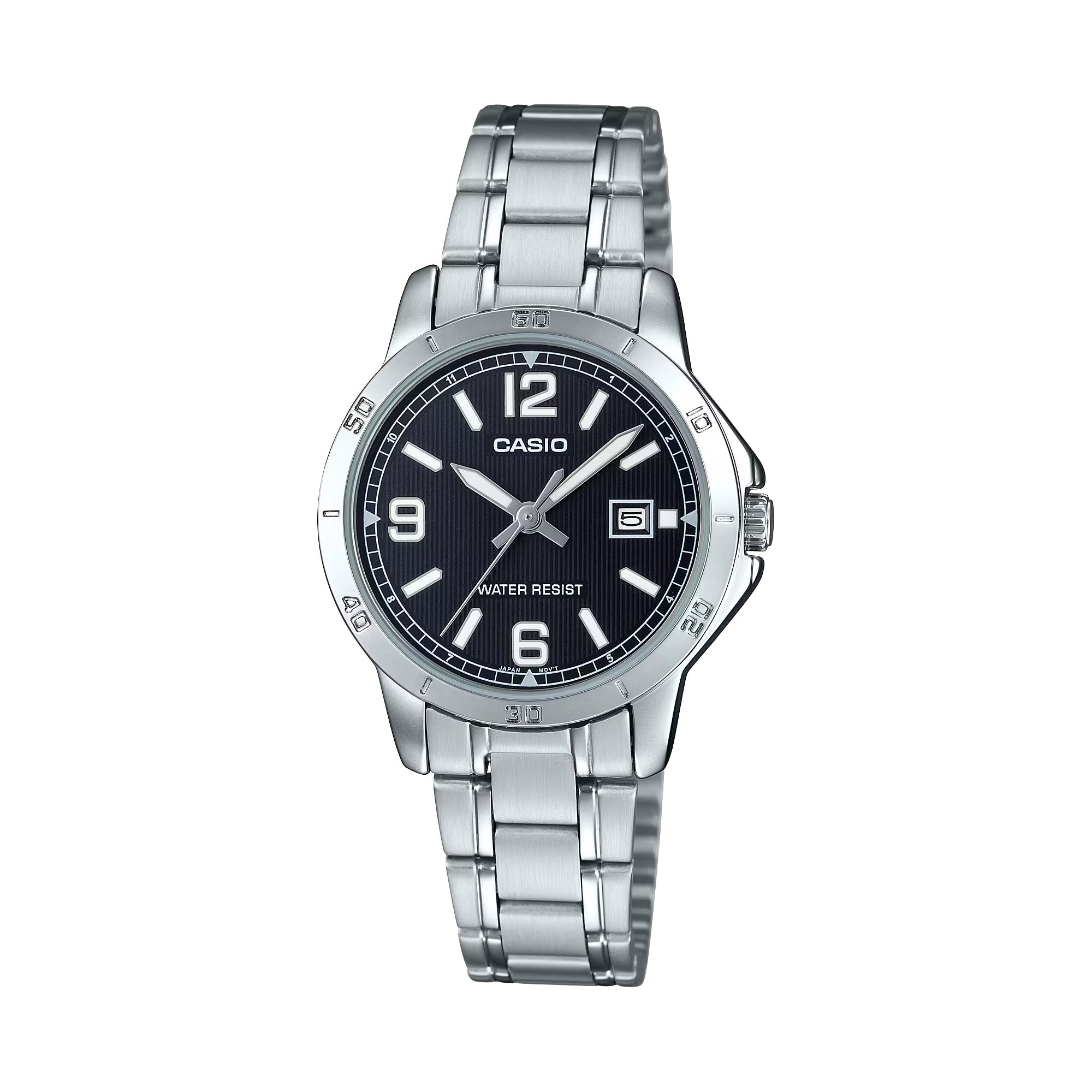 Casio Women Silver Stainless Steel Watch with Black Dial - LTP-V004D-1B2UDF