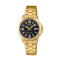 Casio Women Gold Bracelet Analog Watch with Black Dial - LTP-V004G-1BUDF