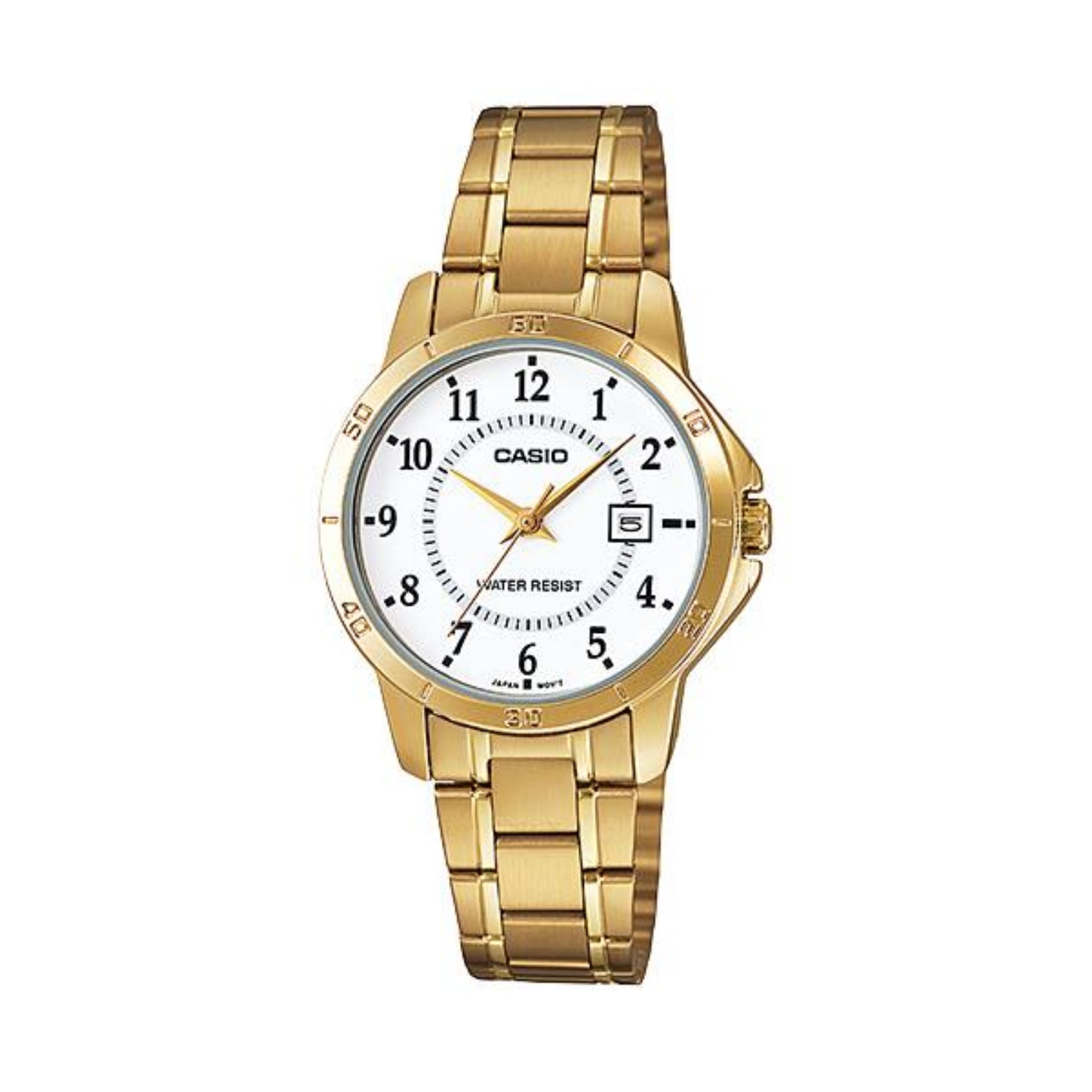 Casio Women Gold Stainless Steel Analog Watch White Dial - LTP-V004G-7BUDF