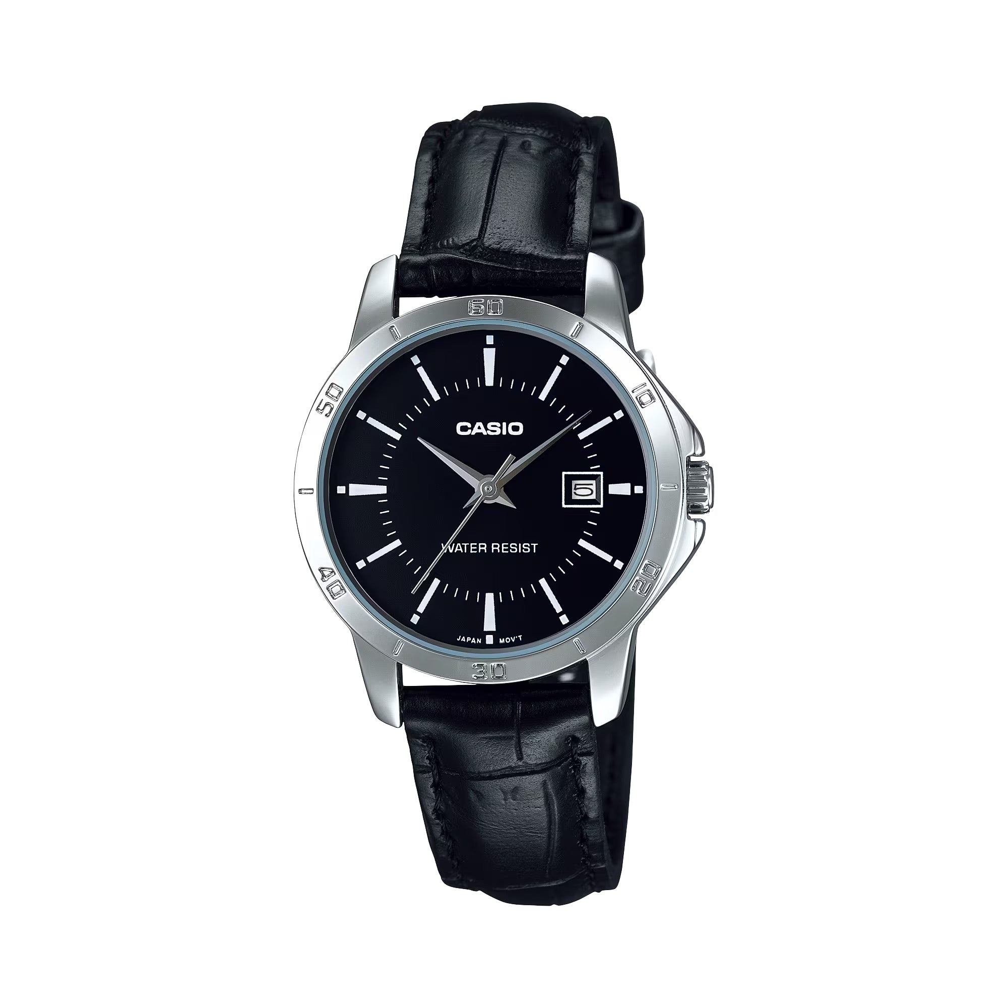 Casio Women Black Dial Leather Band Analog Watch - LTP-V004L-1AUDF