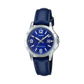 Casio Women Blue Dial Analog Watch with Blue Leather Strap - LTP-V004L-2B